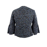 Kasper Bell-Sleeve Jacquard Jacket