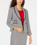 Kasper One-Button Houndstooth Blazer