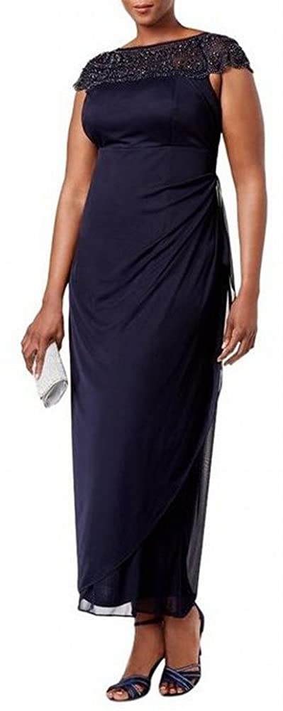 Msk embellished outlet ruched cascade gown