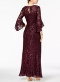 Nightway Sequin-Embellished Lace Gown