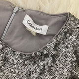 Calvin Klein Womens Metallic Sequined Sheath Dress