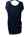Adrianna Papell Womens Sequin Cap Sleeve Party Dress
