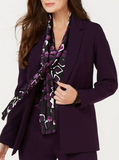 Nine West One Button Notch Collar Solid Stretch Jacket