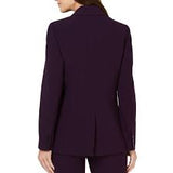 Nine West One Button Notch Collar Solid Stretch Jacket