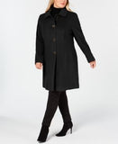 Anne Klein Single-Breasted Club-Collar Coat