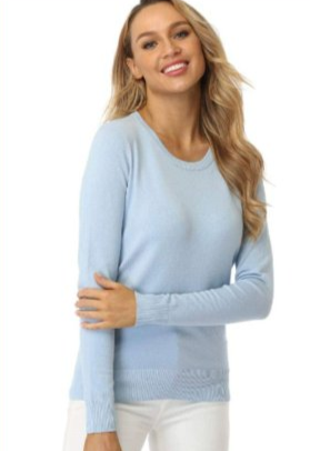 Fuinloth Women's Sweater, Lightweight Crewneck Long Sleeve Pullover