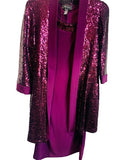 R & M Richards Womens Metallic Sequined Dress With Jacket