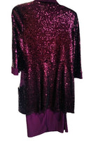R & M Richards Womens Metallic Sequined Dress With Jacket