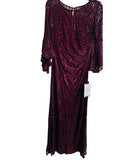 Nightway Sequin-Embellished Lace Gown