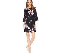 Ralph Lauren Grace Bay Floral Dress (Black/Pink/Multi) Women's Dress